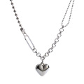 Shangjie OEM Vintage Metal Silver Heart Collier Punk Talerd Collier Silver Heart Colliers